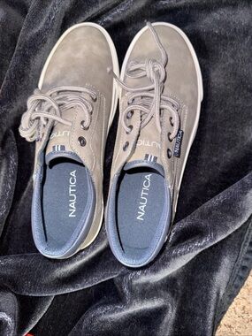 Nautica Men's Taupe Boat Shoes with Navy Insoles